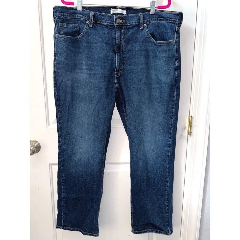 Levi Strauss Signature Gold Jeans Mens Sz 42 x 30 Relaxed Fit Straight Leg Blue